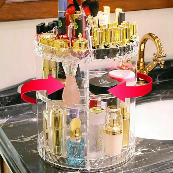 ORGANIZADOR DE MAQUILLAJE GIRATORIO 360°